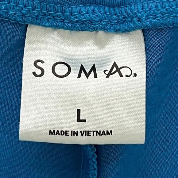 Soma Cool Nights Pajama Shorts Large Blue Stretch Comfy Casual Lounge‎ Pockets - Picture 4 of 5